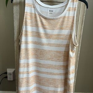 a.n.a Striped Tank Top - White and Orange